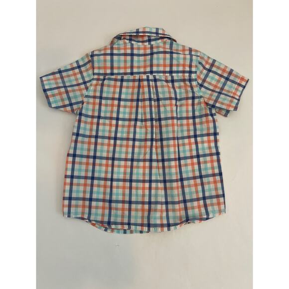 E-LAND AMERICAN CLASSIC BOYS SHORT SLEEVE COLLARED BUTTON DOWN PLAID SHIRT SZ 4 - Picture 2 of 7